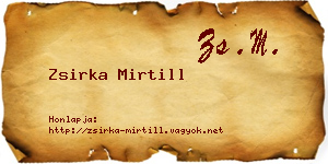 Zsirka Mirtill névjegykártya